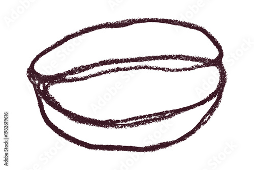 Hand drawn fresh roasted coffee bean Arabica robusta seed doodle Single element for print, web, design, decor