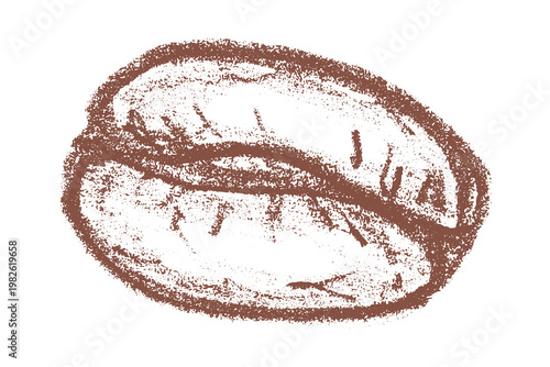 Hand drawn fresh roasted coffee bean Arabica robusta seed doodle Single element for print, web, design, decor