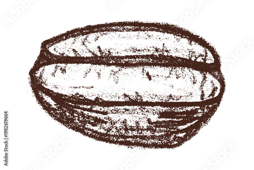 Hand drawn fresh roasted coffee bean Arabica robusta seed doodle Single element for print, web, design, decor