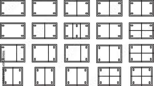 A conceptual view of multiple windows, minimalist architectural designs and elegant patterns.