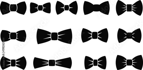 Elegant bow ties editable vector illustration collection set for fashion accessories and graphic design projects