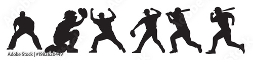  collection of baseball silhouettes