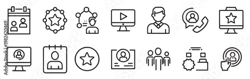  customer management related editable icon set isolated flat