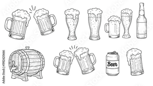 collection of beer containers and glasses assorted beer 