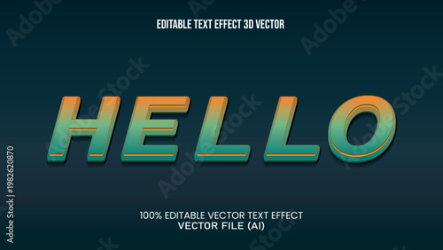 '' HELLO '' TEXT EFFECT 3D VECTOR FOR ALL YOUR NEEDS