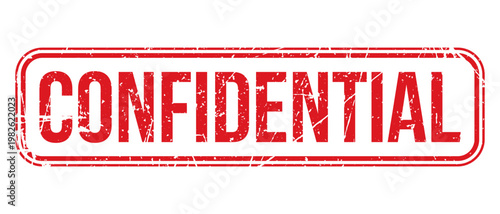 Confidential square grungy vintage rubber stamp