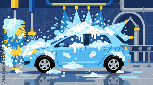 Car Wash Soap Suds Vehicle Cleaning.