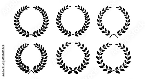 Luxury heraldic wreath set for premium design projects featuring decorative elements