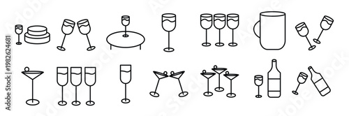  illustration icon pack drink line 