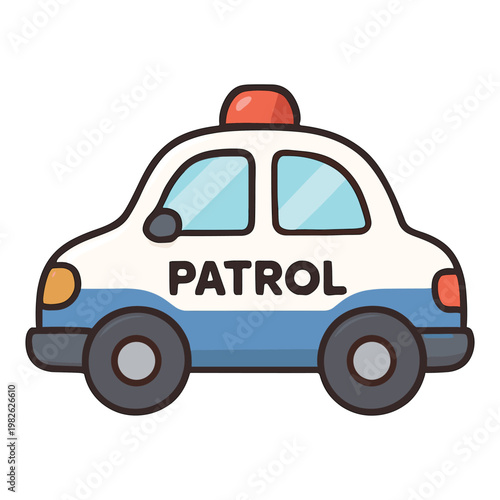 Cartoon police patrol car illustration