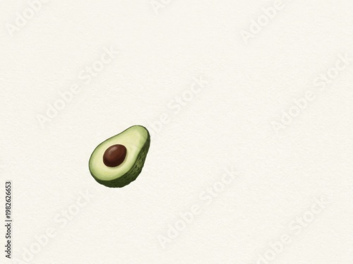 Small avocado macro minimal illustration