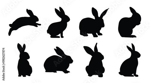 rabbit black silhouettes collection