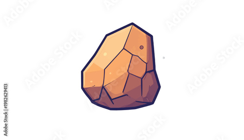 Cartoon-style illustration of a brown rock formation with dark outlines.