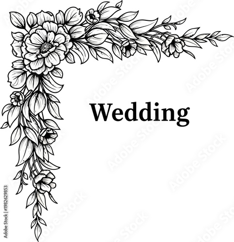 Elegant Wedding Floral Corner Design with Cascading Blooms.
