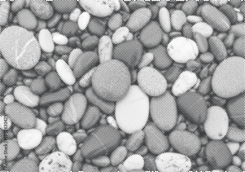 halftone pebble texture background stone abstract vector illustration black white graphic design pattern