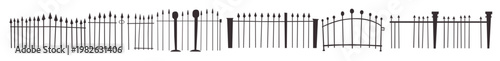 this image shows a collection of various wrought iron fence