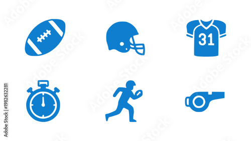Flat icons showing sports activities, equipment, and competition. Perfect for fitness and sports-related designs.