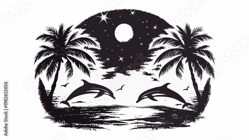 vector illustration of a tropical island