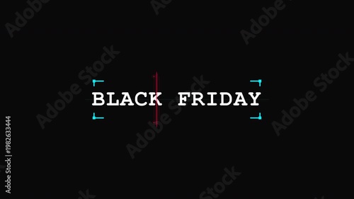 Black Friday HUD Frame Lock Targeting Animation with Cyan and Red Accents