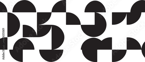 Geometric shapes, black and white patterns, abstract backgrounds, seamless designs, modern graphics