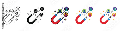 lead generation and customer acquisition using magnet icon for marketing strategy