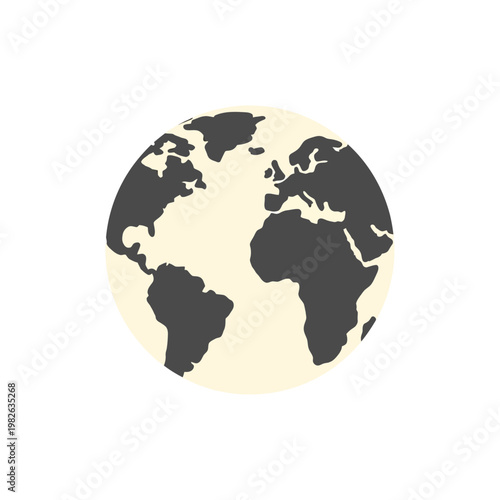 Stylized illustration of planet Earth showing continents and oceans.