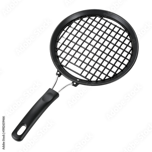 Black BBQ Grill Basket with Handle for Outdoor Cooking and Grilling