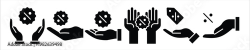 discount icon set on white background