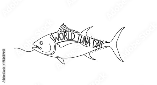 Tuna fish with World Tuna Day.