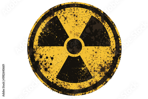 old sign radioactive danger. Shabby retro toxic danger symbol grunge