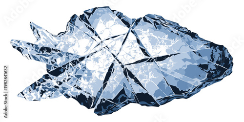Abstract crystal shard formation with blue frosted texture formation abstract geometric background fractured illustration creative minimalist contrast complexity contemporary
