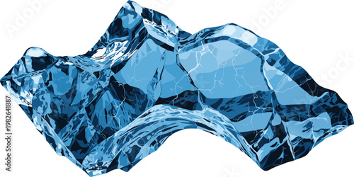 Jagged blue ice fragment with natural sharp edges fragment transparent clipping background isolated environment refreshment illustration abstract structure shimmering brilliant