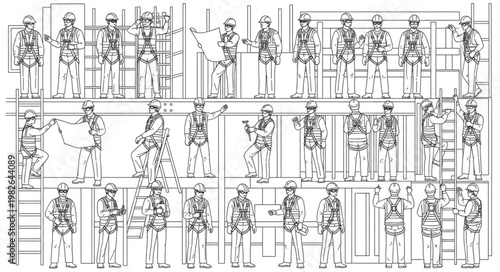Vintage Blueprint of Soldiers in Formation.