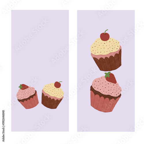 Cupcakes Phone Wallpaper or Bakery Wallpaper, Cute Wallpaper.
