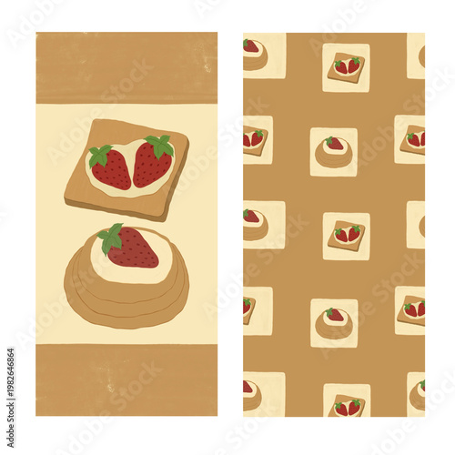 Pancake and sweet toast phone wallpaper.