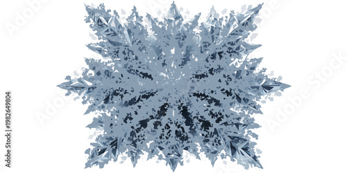 Abstract geometric ice crystal formation with jagged shards and frozen appearance on a white background dark blue graphic design abstract geometric snowflake transparent reflective