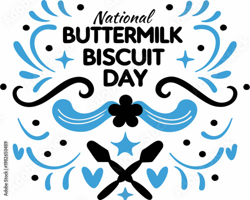 Delicious Buttermilk Biscuits Vector Illustration for National Buttermilk Biscuit Day