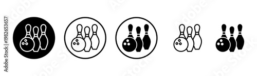 Bowling icon logo design. bowling ball and pin sign and symbol.