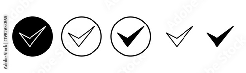 Check mark icon logo design. Tick mark sign and symbol