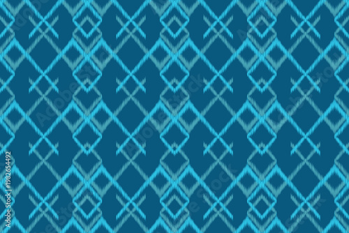 A stylish Ikat vector illustration featuring a modern interpretation of traditional textile art. 