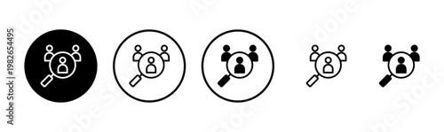 Hiring icon logo design. Search job vacancy sign and symbol. Human resources concept. Recruitment