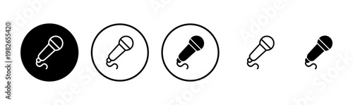Microphone icon logo design. karaoke sign and symbol