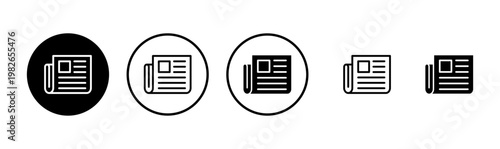 Newspaper icon logo design. news paper sign and symbolign