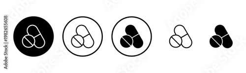 Pills icon logo design. capsule icon. Drug sign and symbol