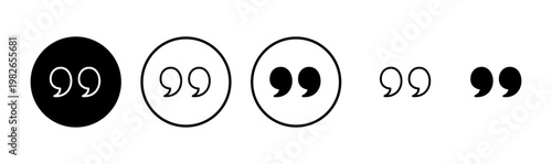 Quote icon logo design. Quotation mark sign and symbol