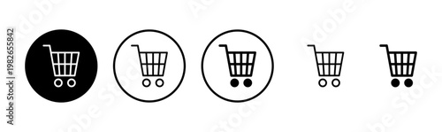 Shopping icon logo design. Shopping cart sign and symbol. Trolley icon