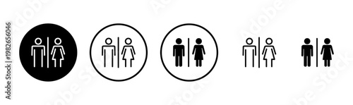 Toilet icon logo design. Girls and boys restrooms sign and symbol. bathroom sign. wc, lavatory
