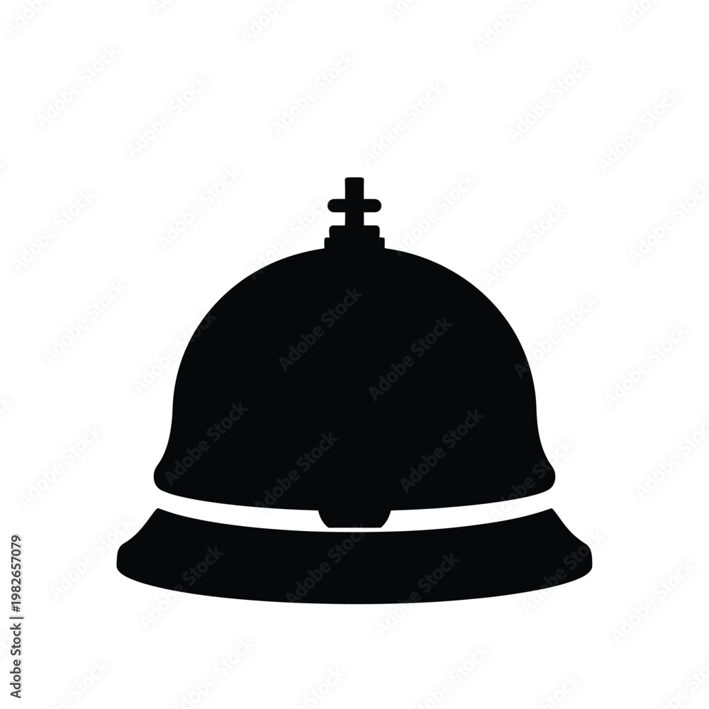 Fototapeta premium Black silhouette of a service bell with crossbar and handle