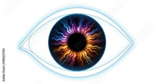 Abstract Colorful Eye Iris - Detailed Futuristic Vision and Futuristic Concept