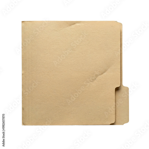 Εκτύπωση καμβά Isolated brown manila file folder, closed and empty, with a classic tab, on a transparent background, office supplies